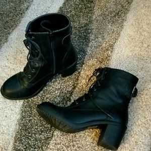 Heeled combat style boots